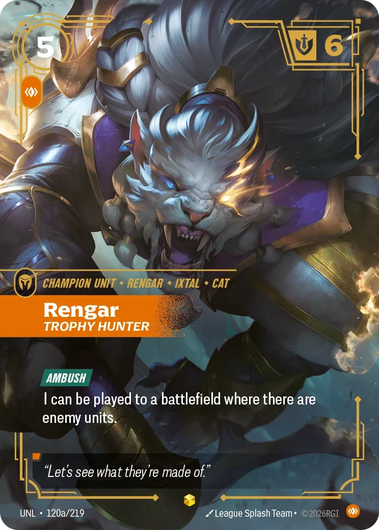 Rengar, Trophy Hunter - UNL-120a - Unleashed - Riftbound card
