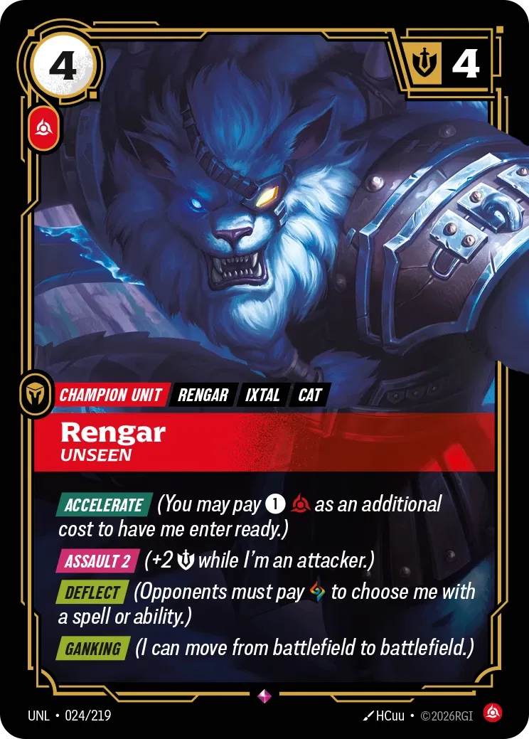 Rengar, Unseen - UNL-024 - Unleashed - Riftbound card