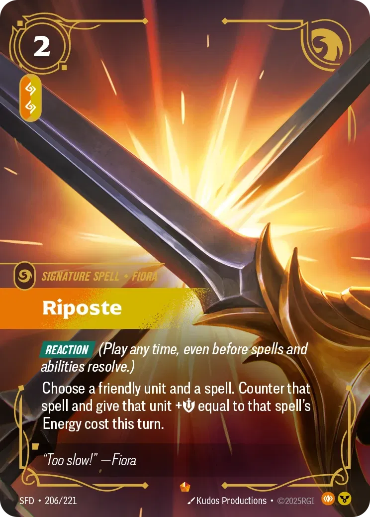 Riposte - SFD-206 - Spiritforged - Riftbound card