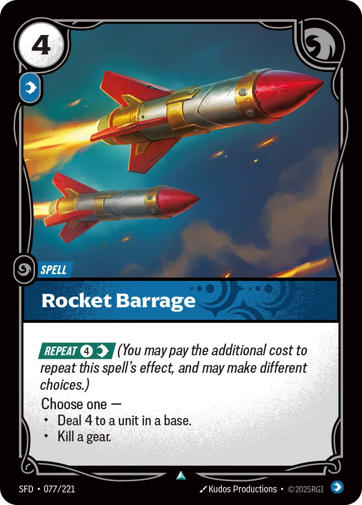 Rocket Barrage - SFD-077 - Spiritforged - Riftbound card
