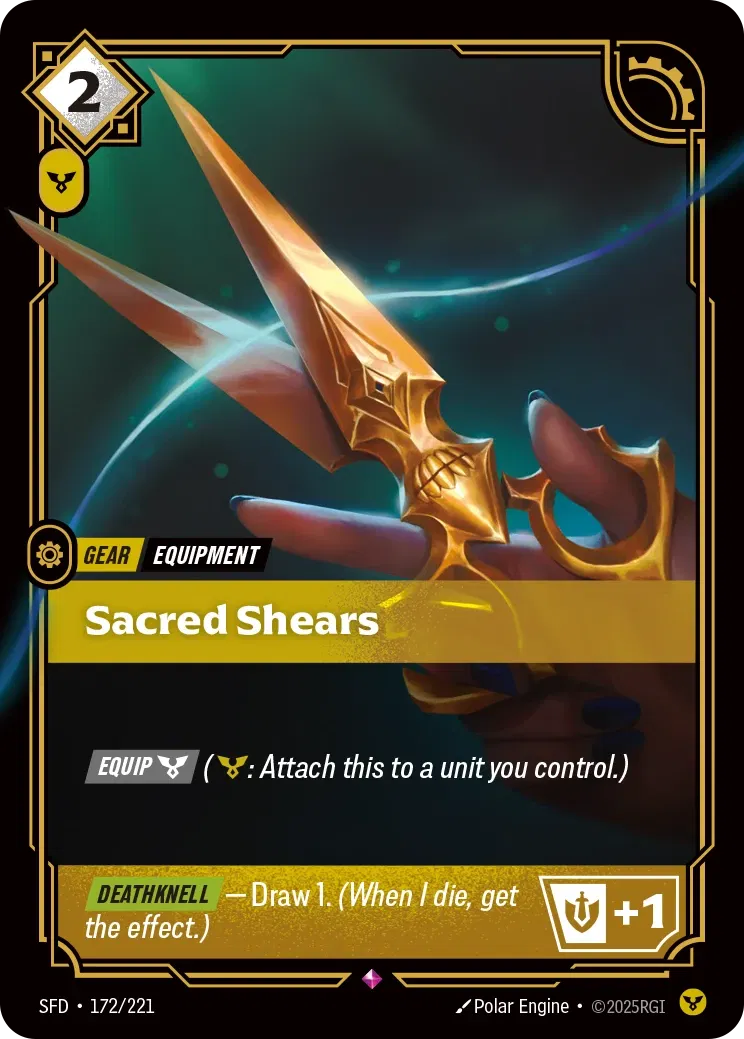 Sacred Shears - SFD-172 - Spiritforged - Riftbound card