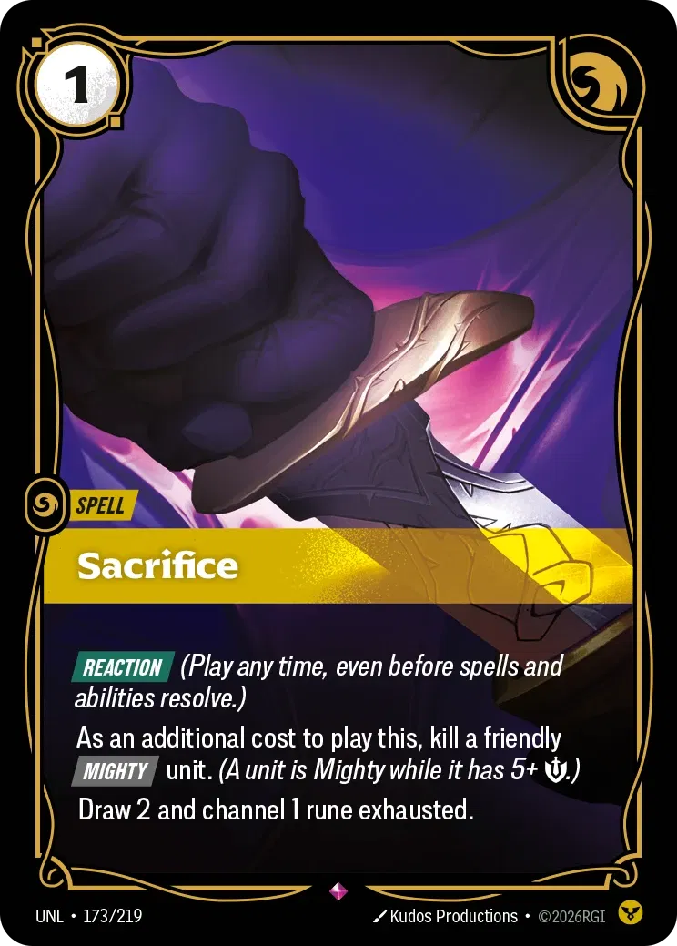 Sacrifice - UNL-173 - Unleashed - Riftbound card