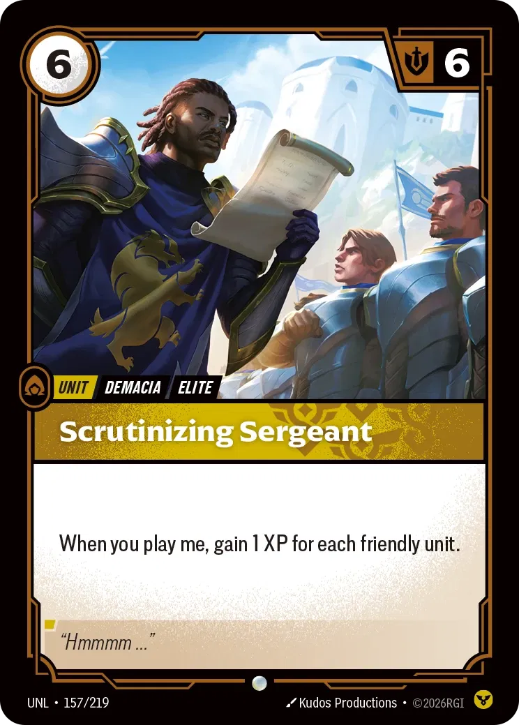 Scrutinizing Sergeant - UNL-157 - Unleashed - Riftbound card