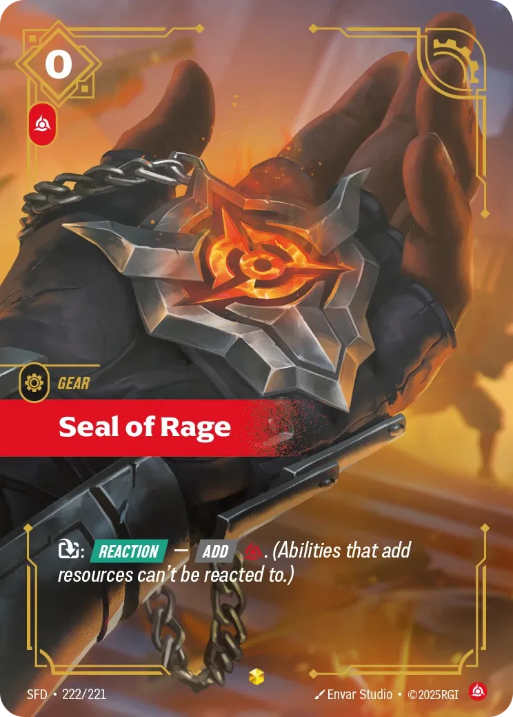 Seal of Rage - SFD-222 - Spiritforged - Riftbound card