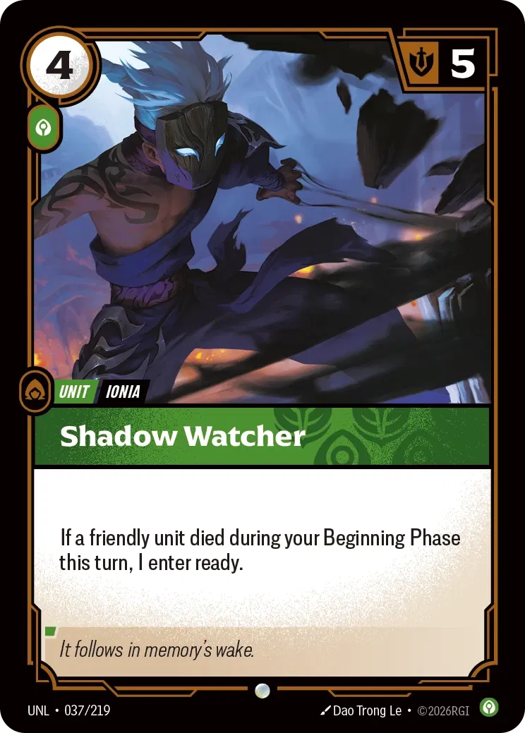 Shadow Watcher - UNL-037 - Unleashed - Riftbound card