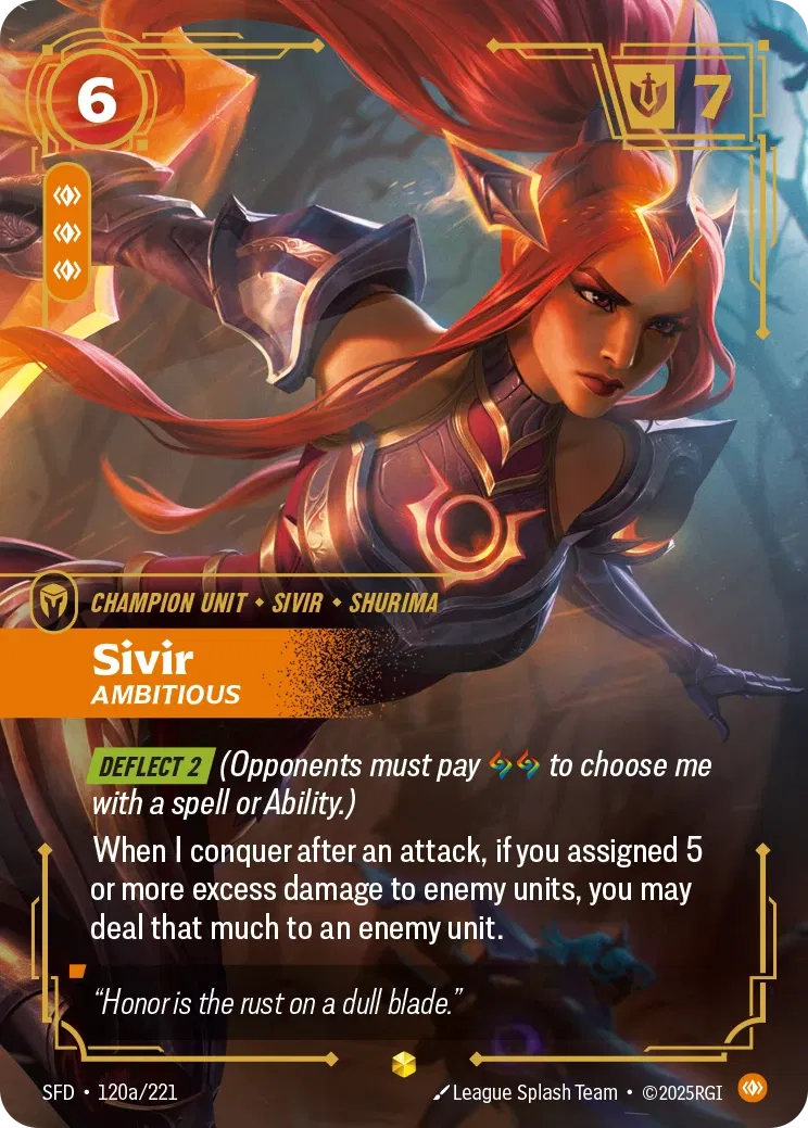 Sivir, Ambitious - SFD-120a - Spiritforged - Riftbound card