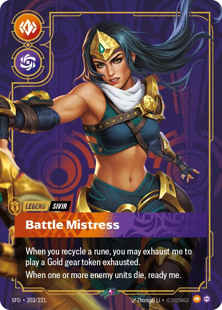 Sivir Battle Mistress - SFD-203 - Spiritforged - Riftbound card
