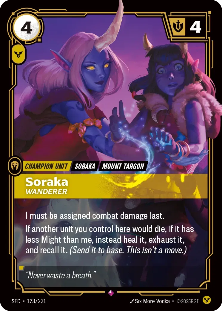 Soraka, Wanderer - SFD-173 - Spiritforged - Riftbound card