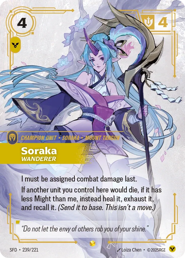 Soraka, Wanderer - SFD-239 - Spiritforged - Riftbound card