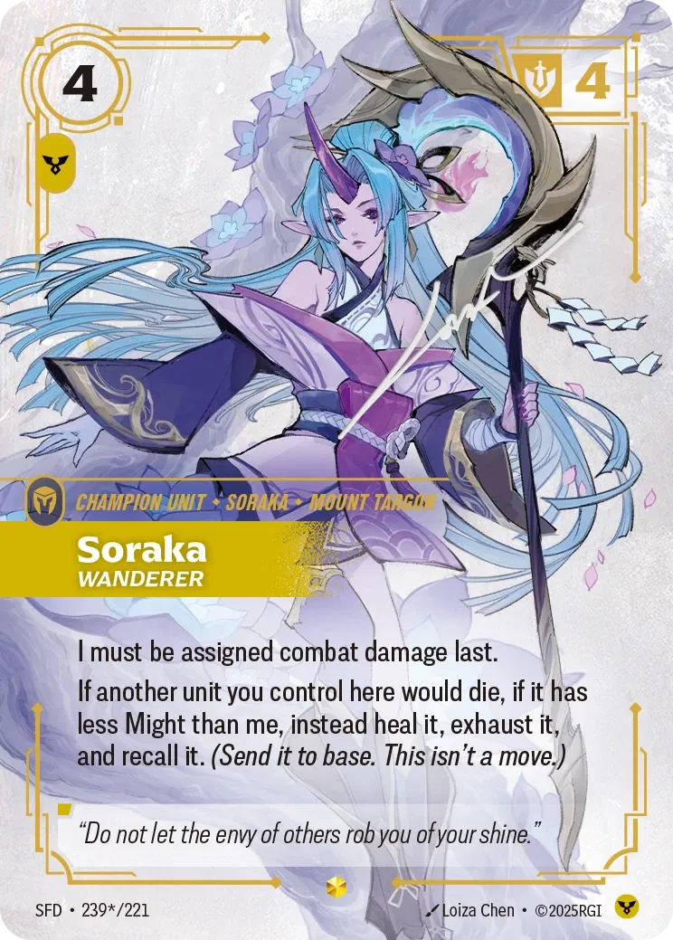 Soraka, Wanderer - SFD-239s - Spiritforged - Riftbound card