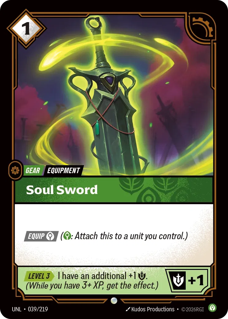 Soul Sword - UNL-039 - Unleashed - Riftbound card