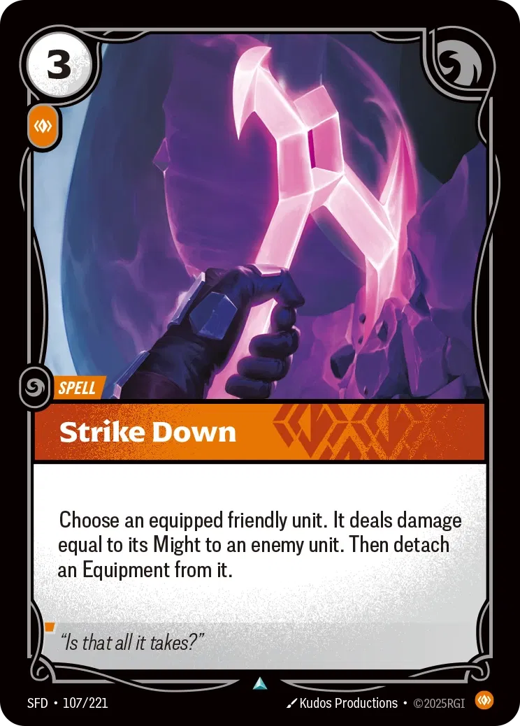 Strike Down - SFD-107 - Spiritforged - Riftbound card