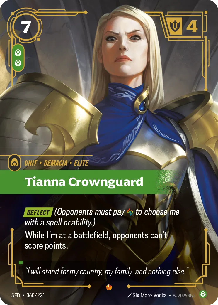 Tianna Crownguard - SFD-060 - Spiritforged - Riftbound card