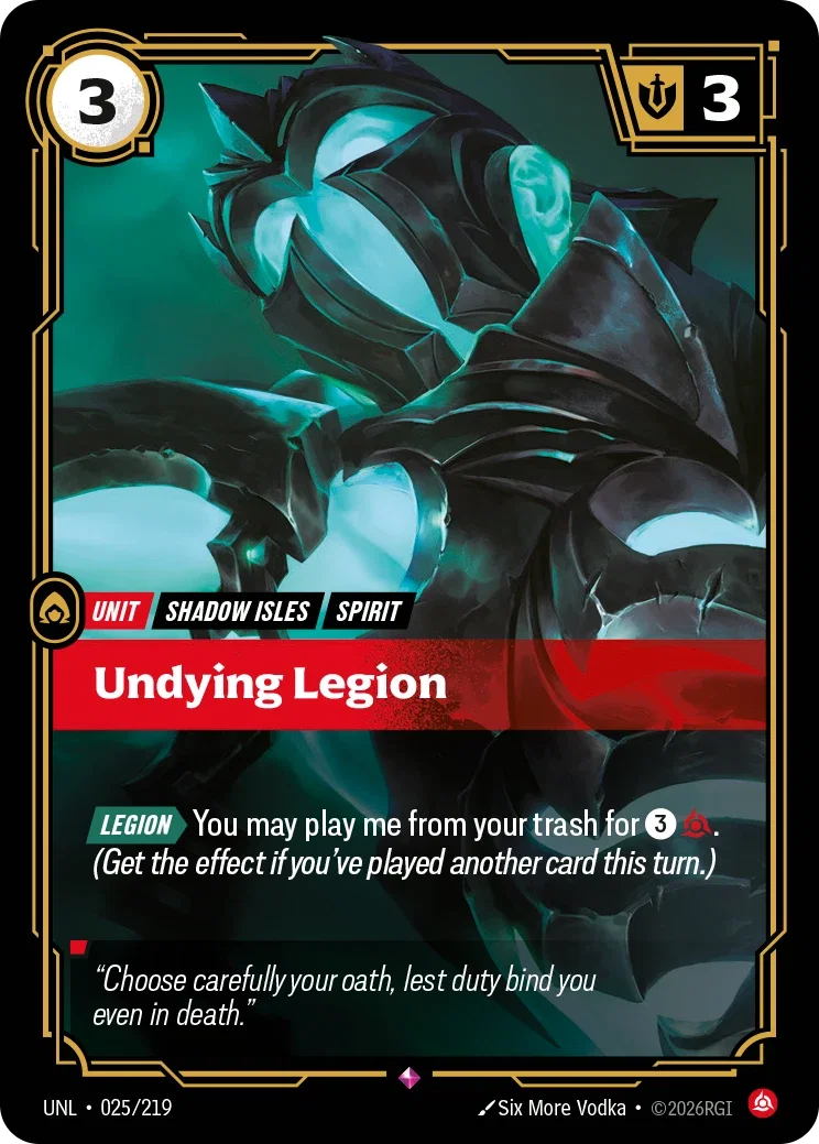 Undying Legion - UNL-025 - Unleashed - Riftbound card
