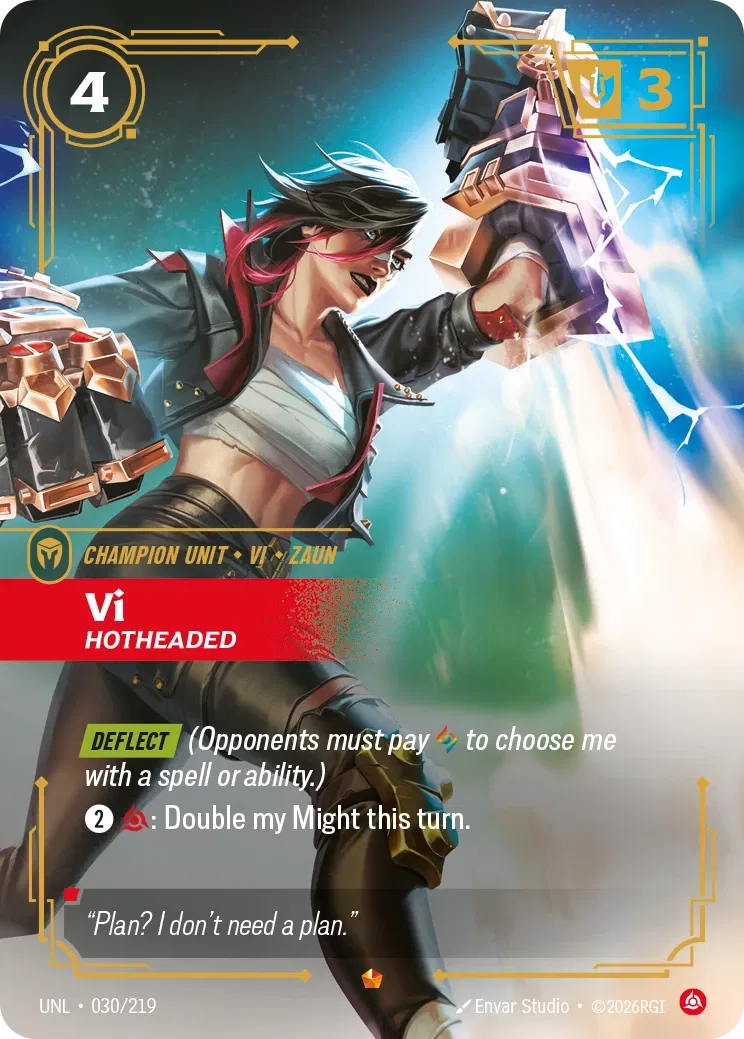 Vi, Hotheaded - UNL-030 - Unleashed - Riftbound card