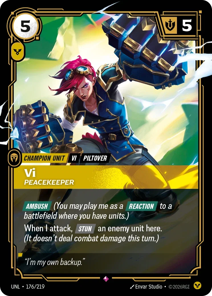 Vi, Peacekeeper - UNL-176 - Unleashed - Riftbound card