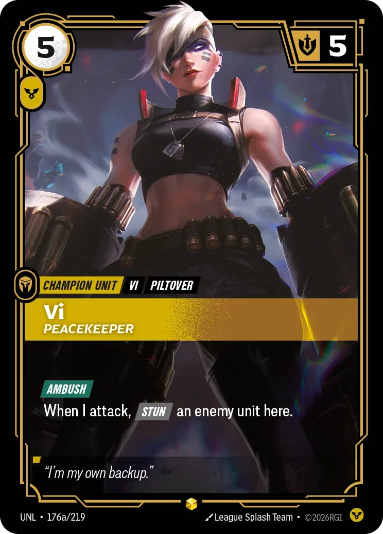 Vi, Peacekeeper - UNL-176a - Unleashed - Riftbound card