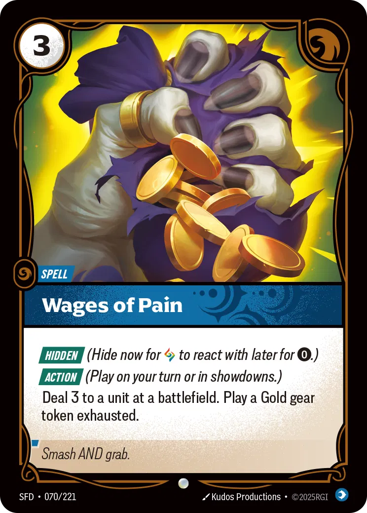 Wages of Pain - SFD-070 - Spiritforged - Riftbound card