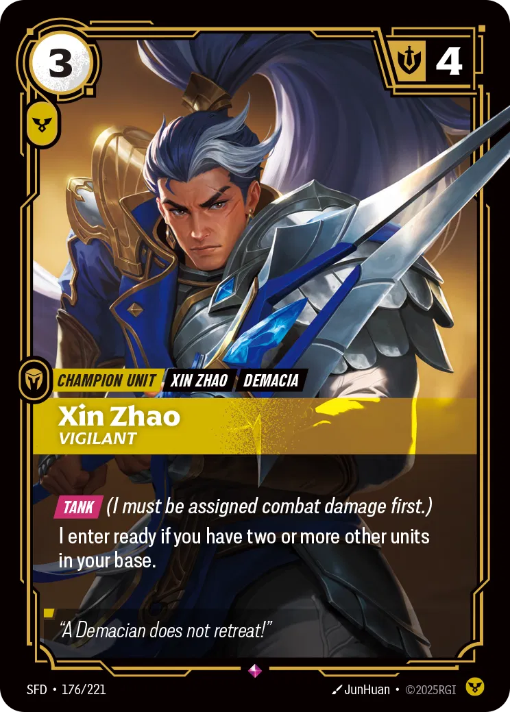 Xin Zhao, Vigilant - SFD-176 - Spiritforged - Riftbound card