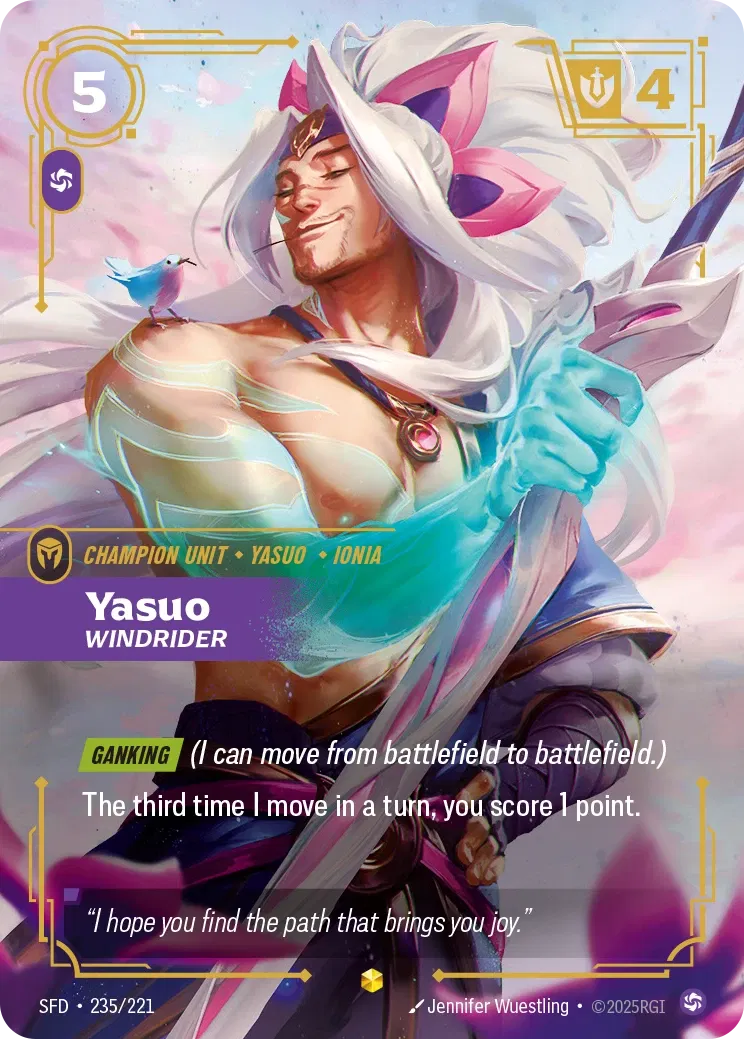 Yasuo Windrider - SFD-235 - Spiritforged - Riftbound card