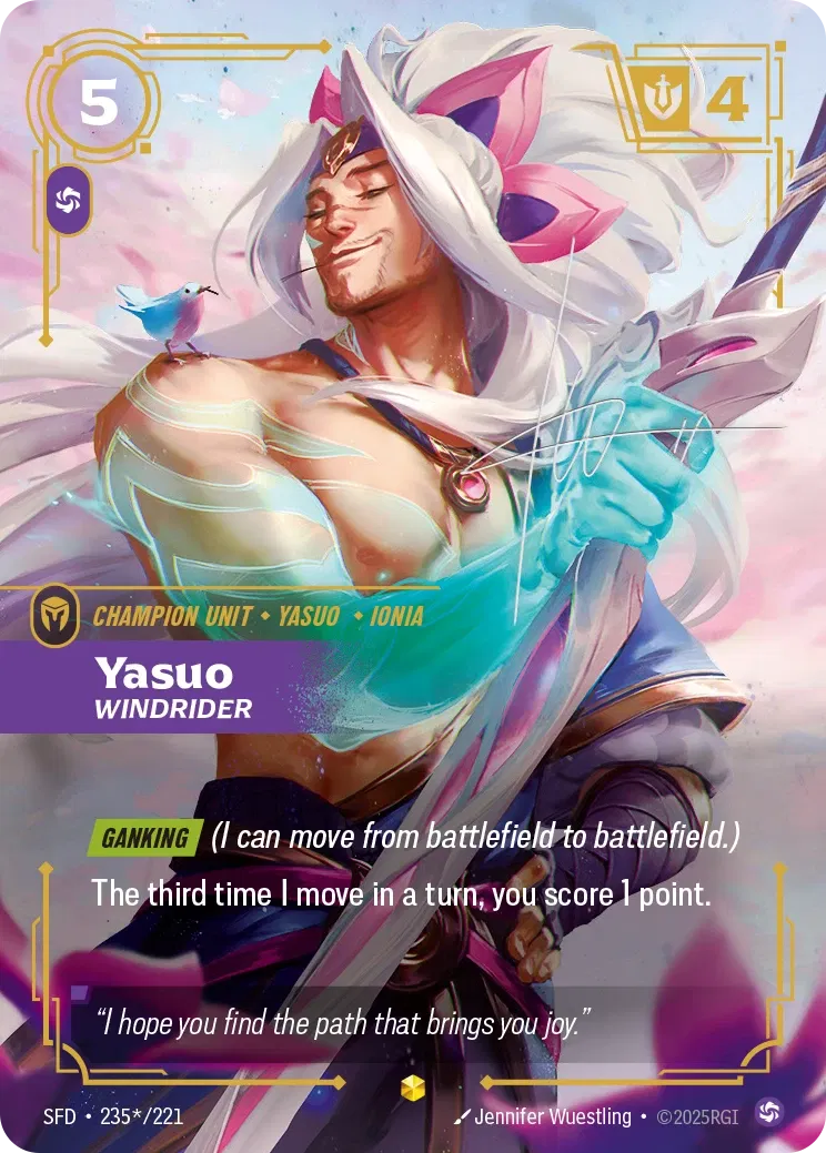 Yasuo Windrider - SFD-235s - Spiritforged - Riftbound card