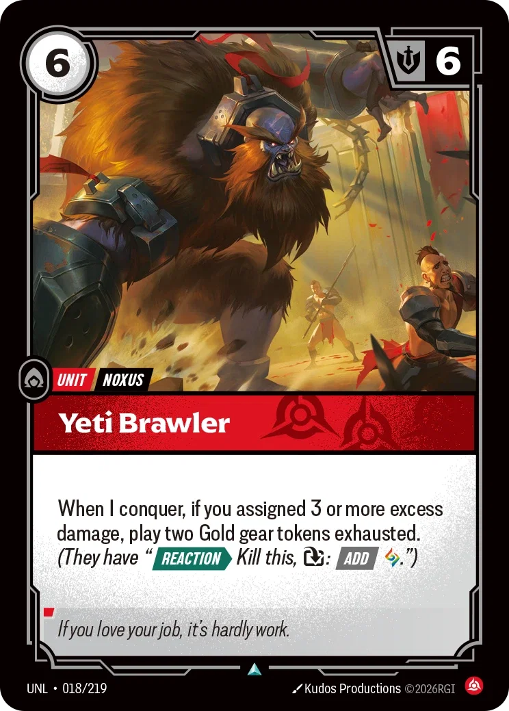 Yeti Brawler - UNL-018 - Unleashed - Riftbound card
