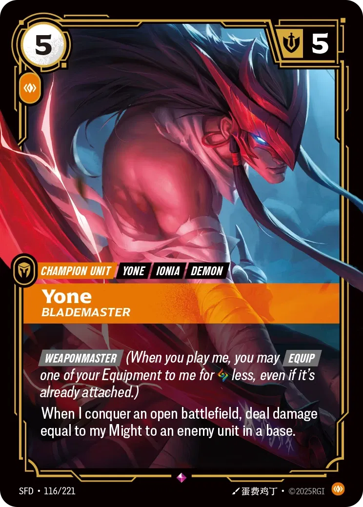 Yone Blademaster - SFD-116 - Spiritforged - Riftbound card