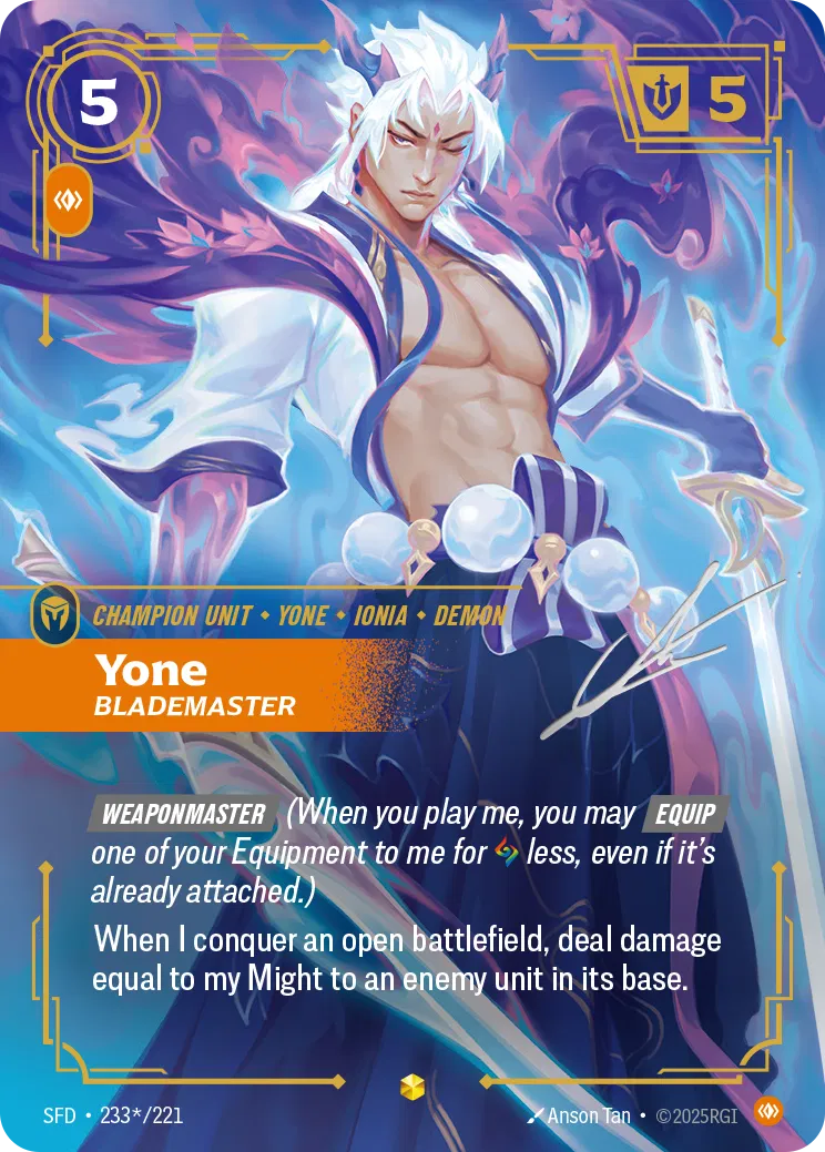 Yone Blademaster - SFD-233s - Spiritforged - Riftbound card