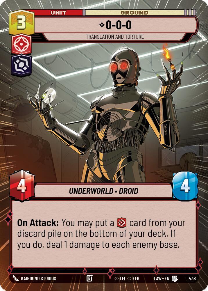 0-0-0 - Translation and Torture (Hyperspace) 438 A Lawless Time Star Wars card