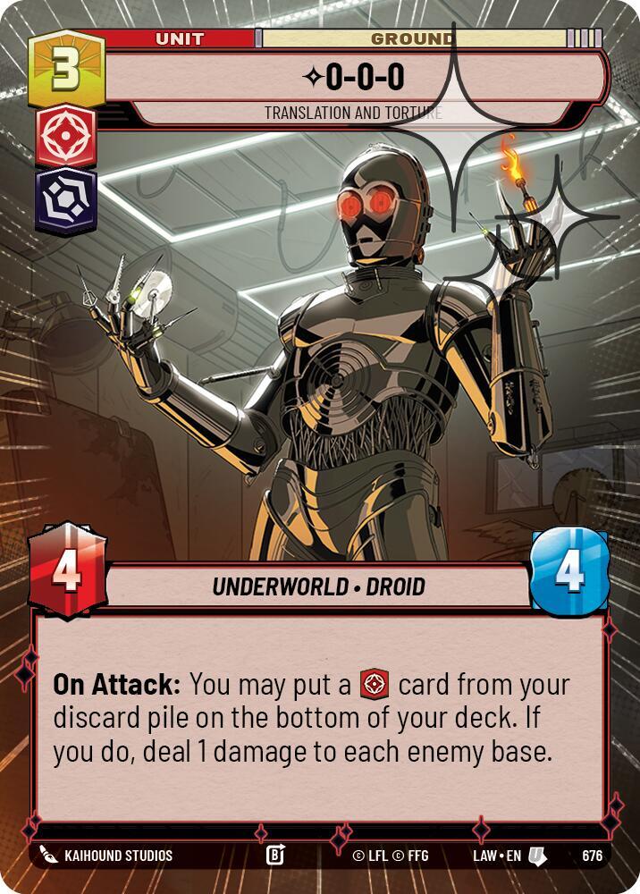 0-0-0 - Translation and Torture (Hyperspace Foil) 676 A Lawless Time Star Wars card
