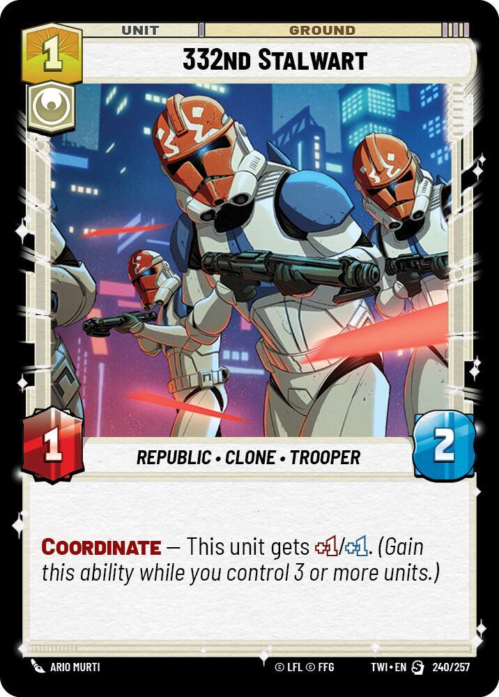 332nd Stalwart 240/257 Twilight of the Republic Star Wars card