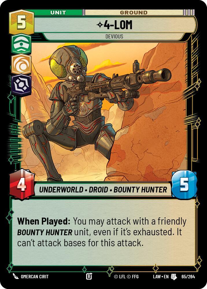 4-LOM - Devious 65/264 A Lawless Time Star Wars card