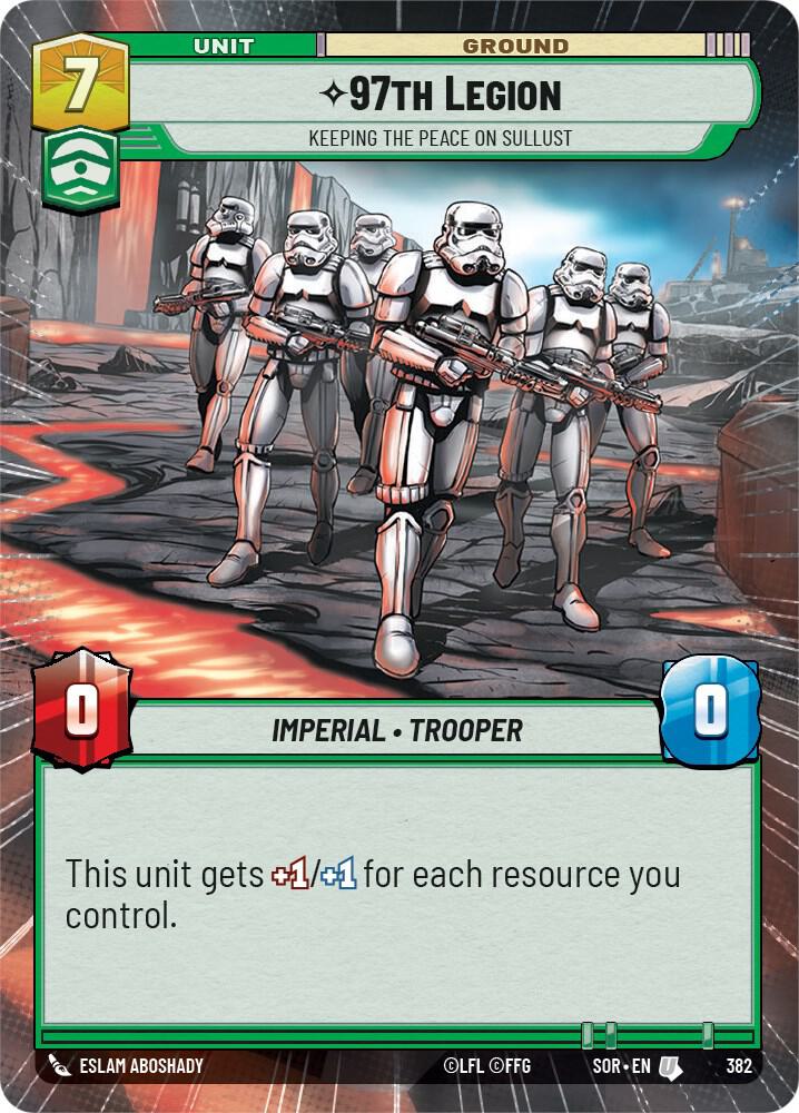 97th Legion - Keeping the Peace on Sullust (Hyperspace) 382 Spark of Rebellion Star Wars card