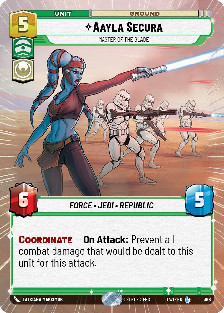 Aayla Secura - Master of the Blade (Hyperspace) 368 Twilight of the Republic Star Wars card