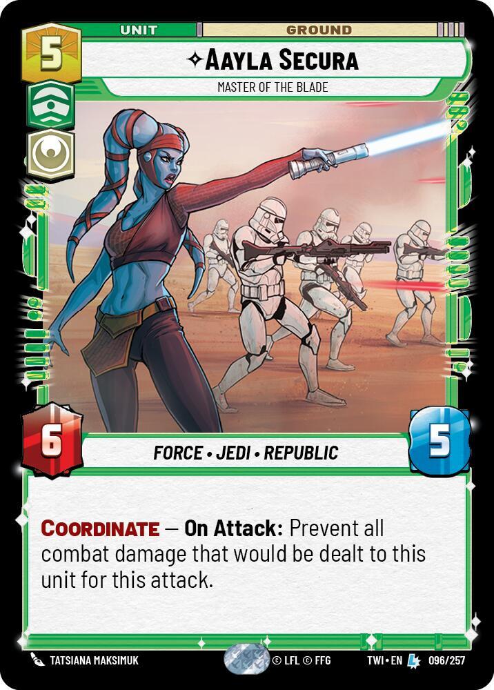 Aayla Secura - Master of the Blade 096/257 Twilight of the Republic Star Wars card