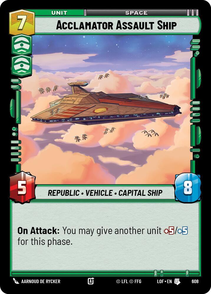 Acclamator Assault Ship (Foil) 608 Legends of the Force Star Wars card
