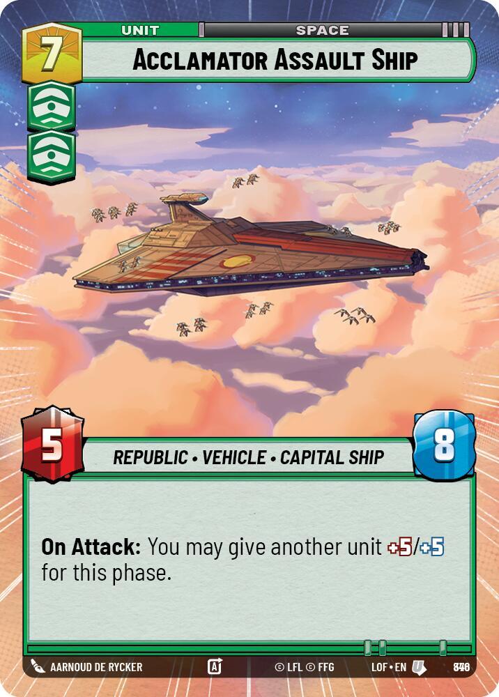 Acclamator Assault Ship (Hyperspace Foil) 846 Legends of the Force Star Wars card
