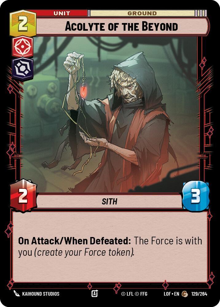 Acolyte of the Beyond 129/264 Legends of the Force Star Wars card