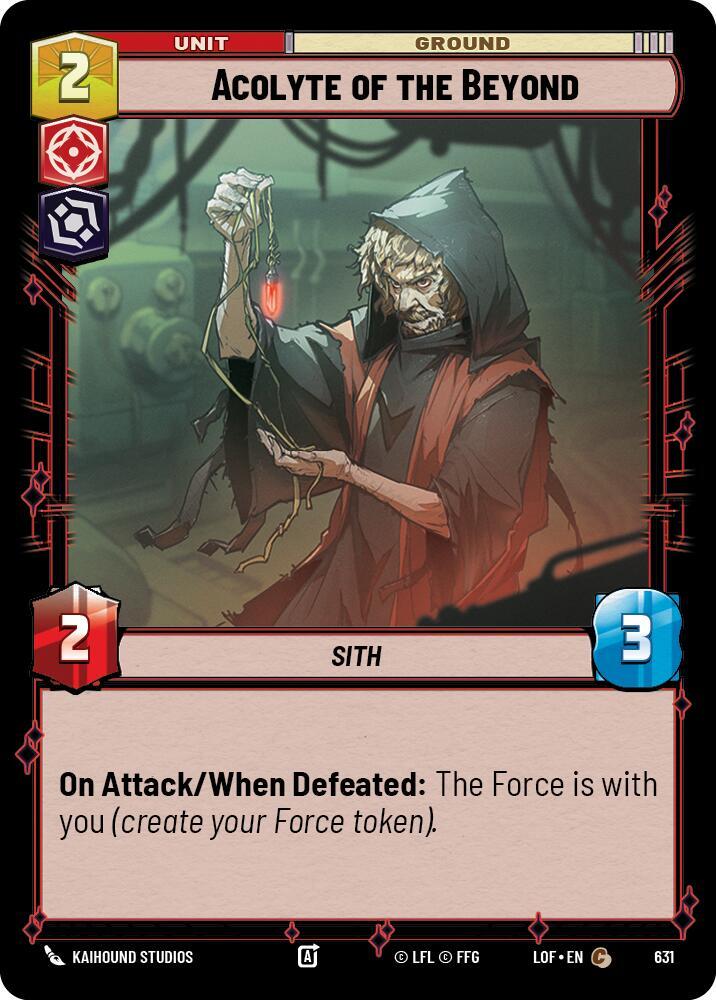 Acolyte of the Beyond (Foil) 631 Legends of the Force Star Wars card