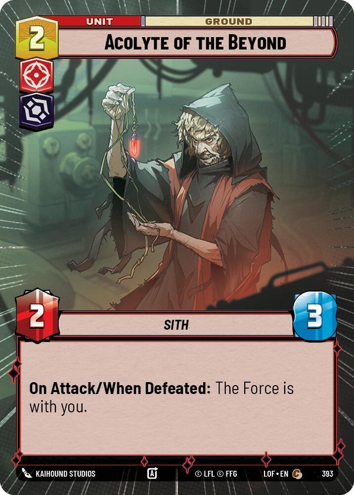 Acolyte of the Beyond (Hyperspace) 393 Legends of the Force Star Wars card
