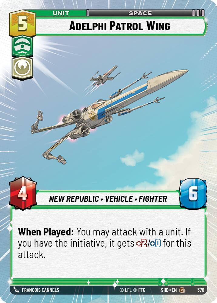 Adelphi Patrol Wing (Hyperspace) 370 Shadows of the Galaxy Star Wars card