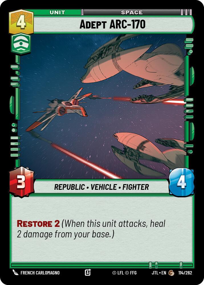 Adept ARC-170 114/262 Jump to Lightspeed Star Wars card
