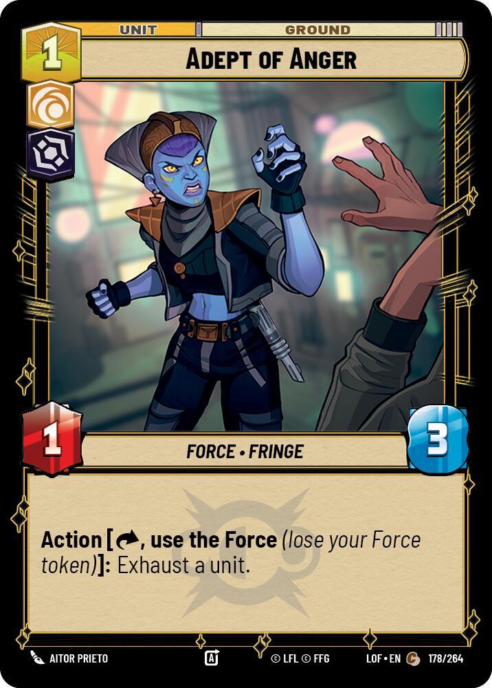 Adept of Anger 178/264 Legends of the Force Star Wars card