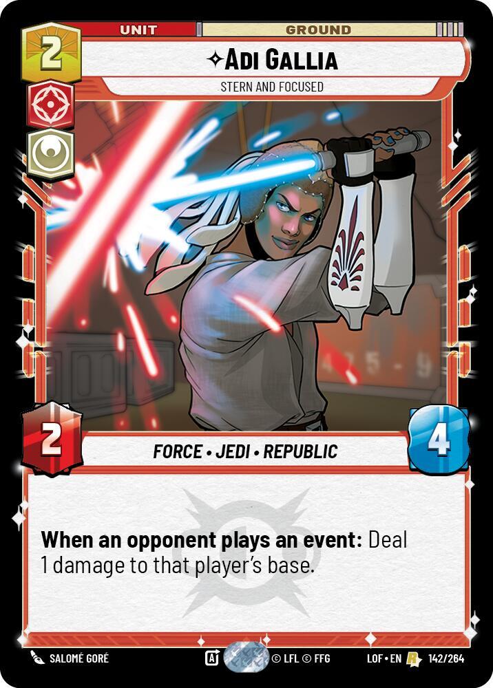 Adi Gallia - Stern and Focused 142/264 Legends of the Force Star Wars card
