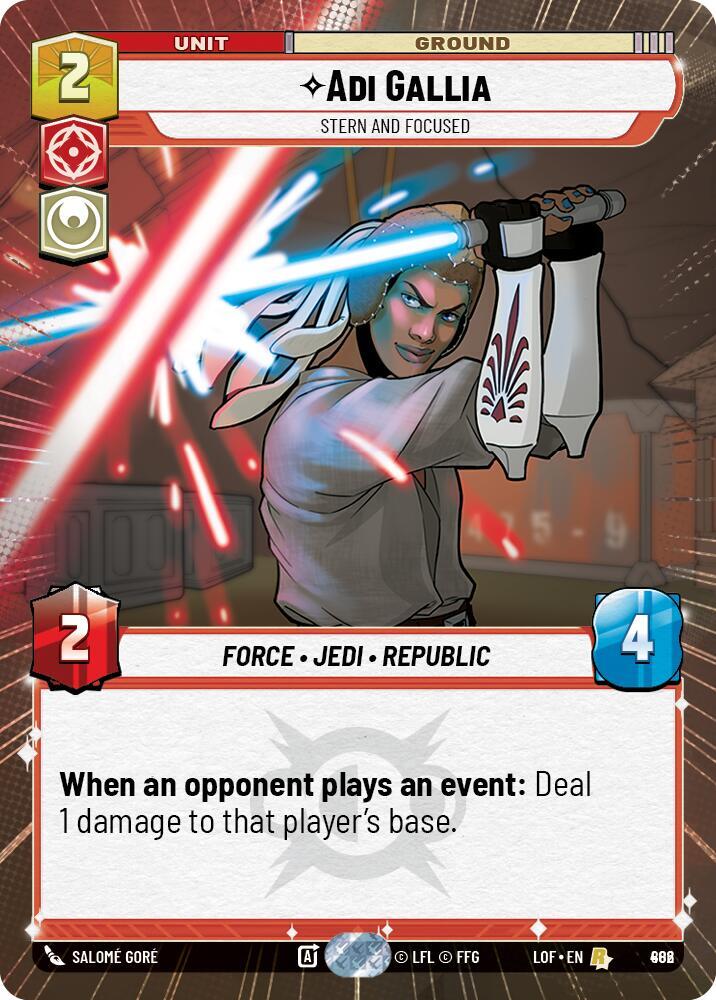 Adi Gallia - Stern and Focused (Hyperspace Foil) 882 Legends of the Force Star Wars card