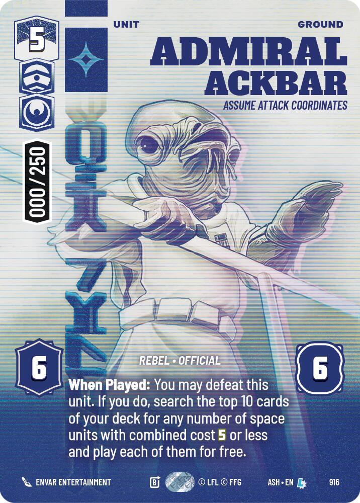 Admiral Ackbar - Assume Attack Coordinates (Serialized) 916 Ashes of the Empire Star Wars card