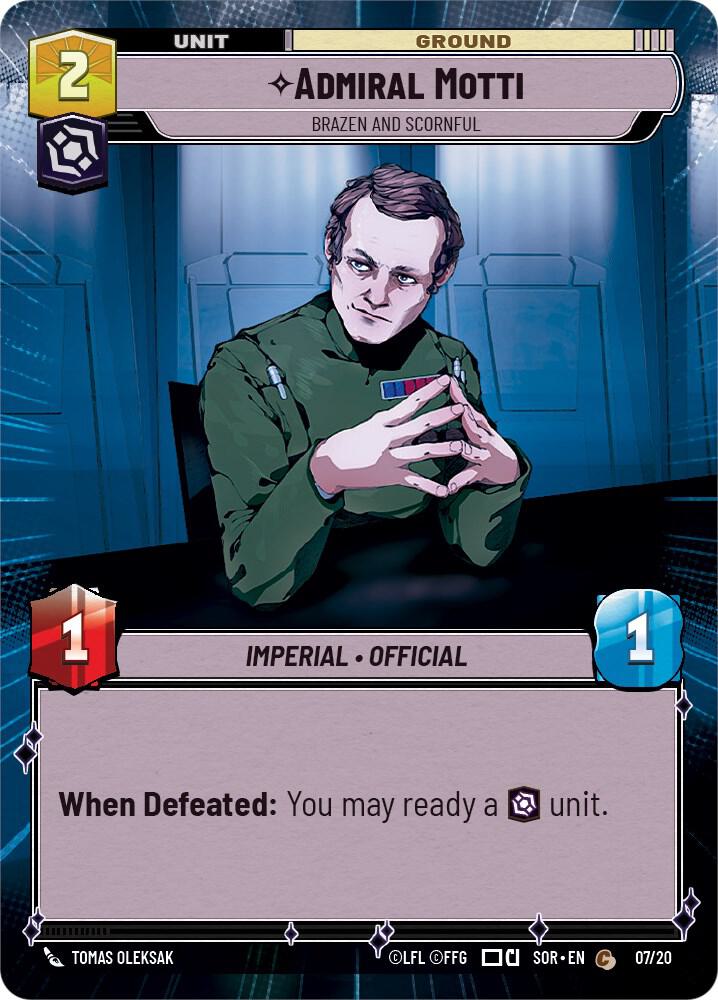 Admiral Motti - Brazen and Scornful (Hyperspace) 45858 Spark of Rebellion: Weekly Play Promos Star Wars card