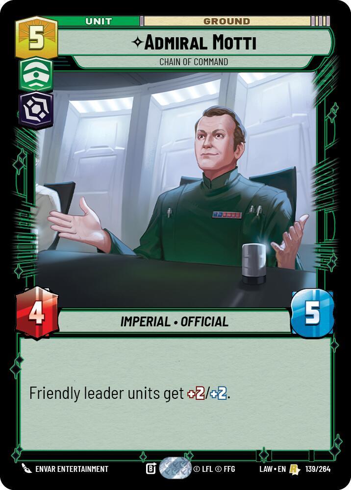 Admiral Motti - Chain of Command 139/264 A Lawless Time Star Wars card