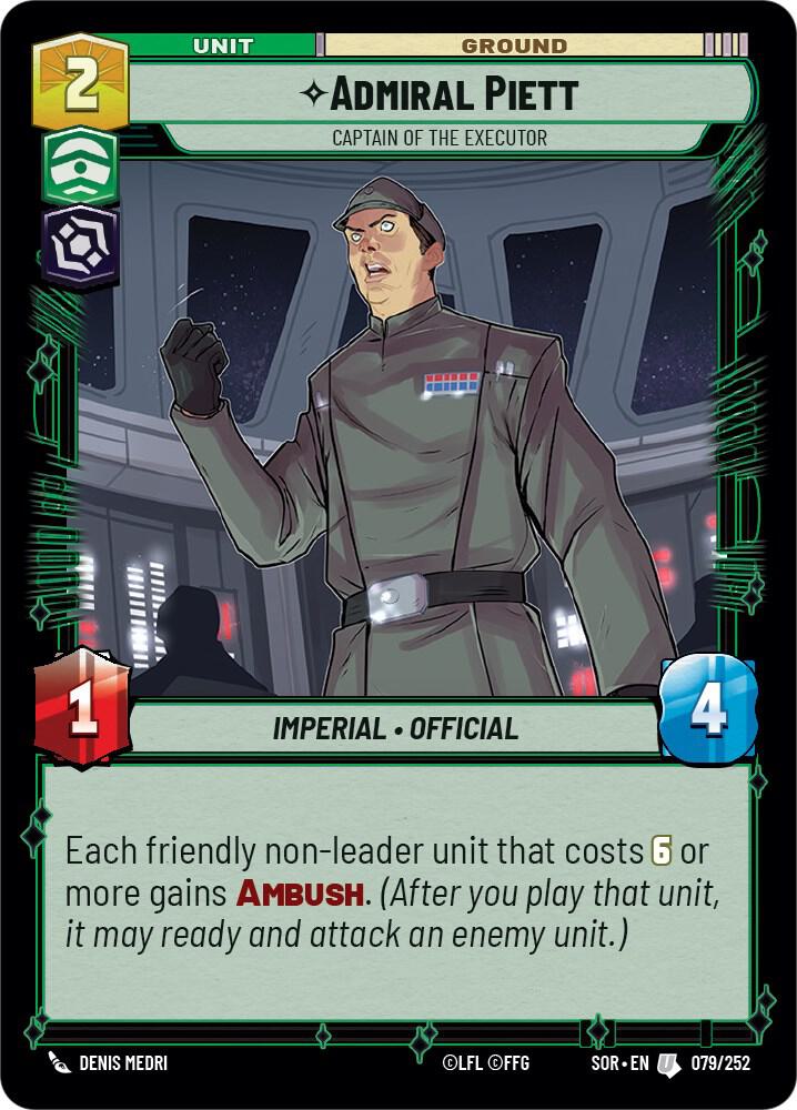 Admiral Piett - Captain of the Executor 079/252 Spark of Rebellion Star Wars card