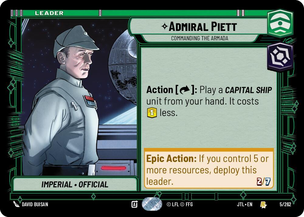 Admiral Piett - Commanding the Armada 005/262 Jump to Lightspeed Star Wars card